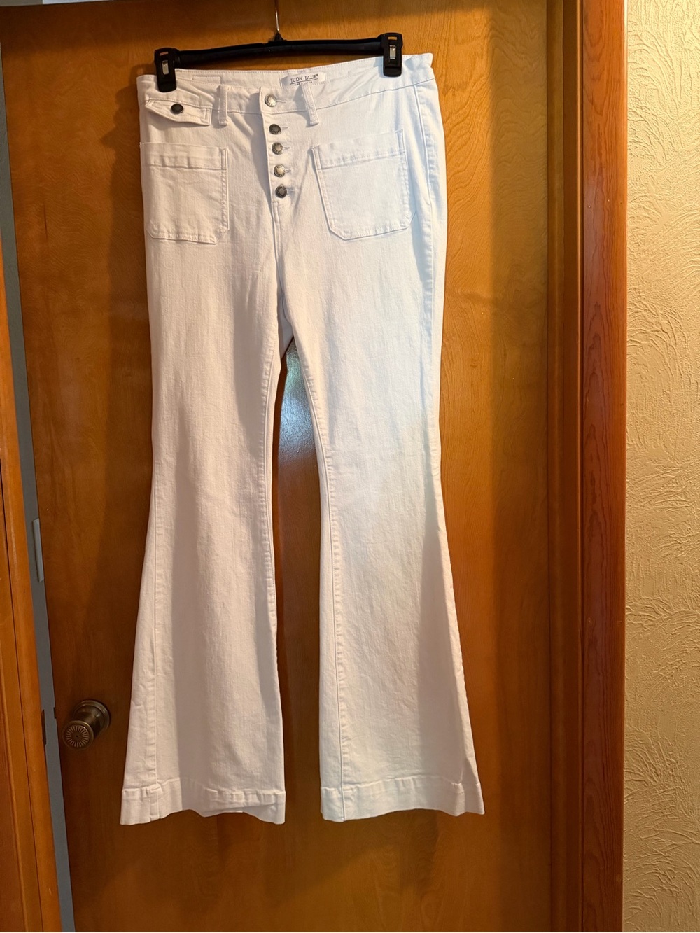 Judy Blue White High Rise Button Fly Flare Jeans Size 13/31